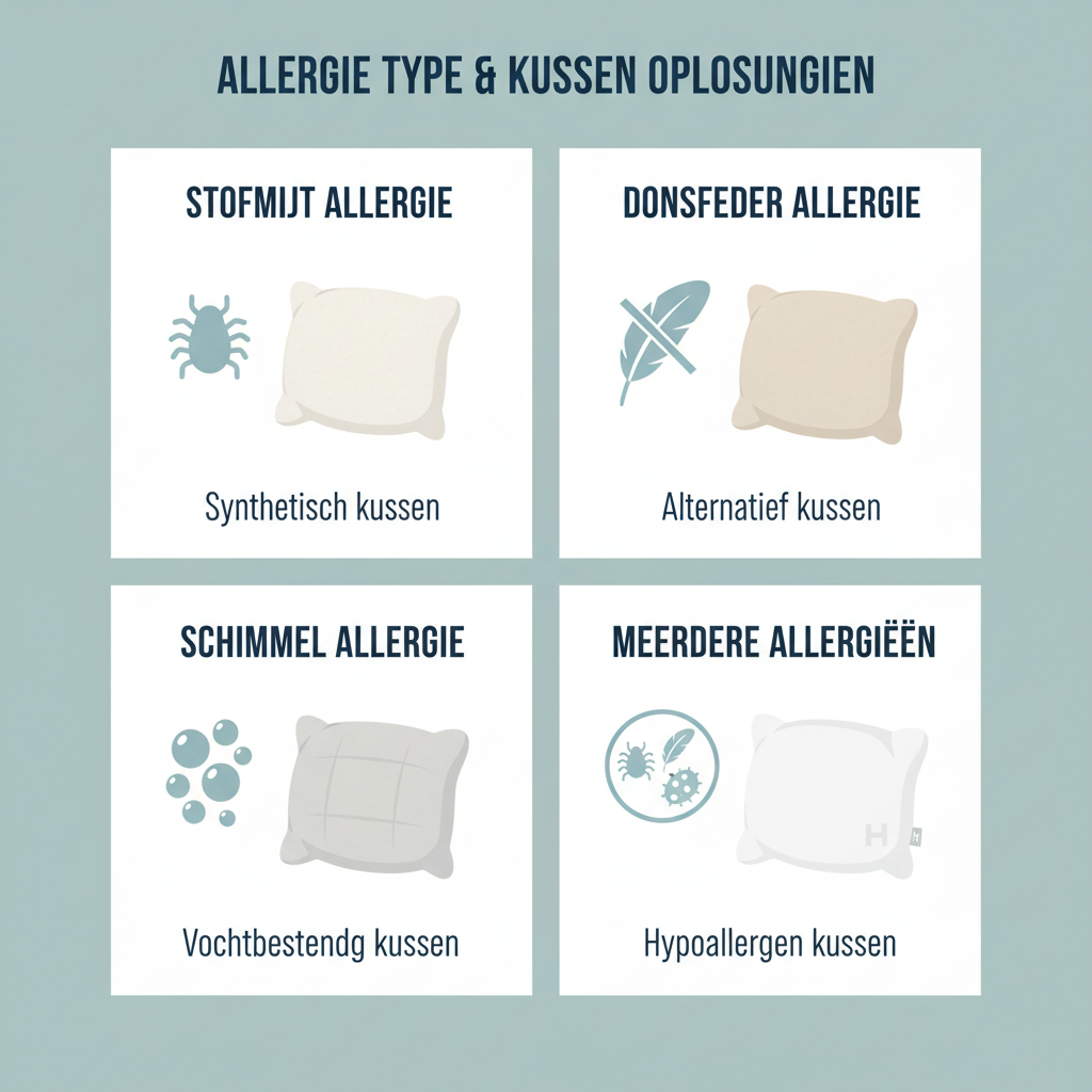 Allergie types en kussen oplossingen infographic
