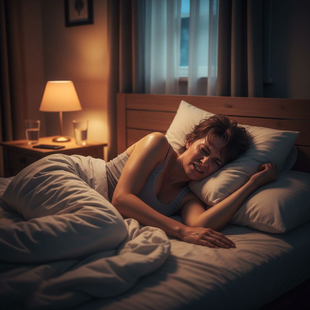 Persoon slaapt warm en oncomfortabel