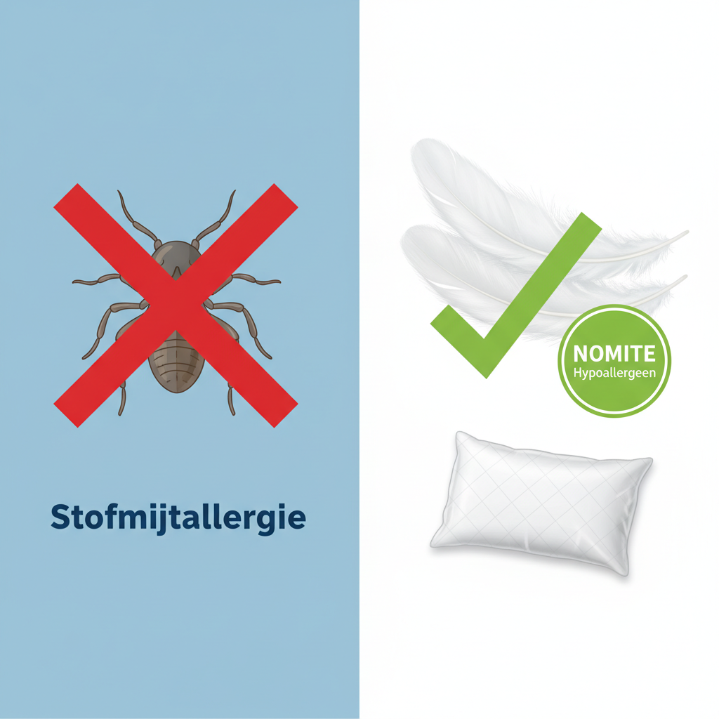 Allergische reactie vs hypoallergeen behandeld dons vergelijking